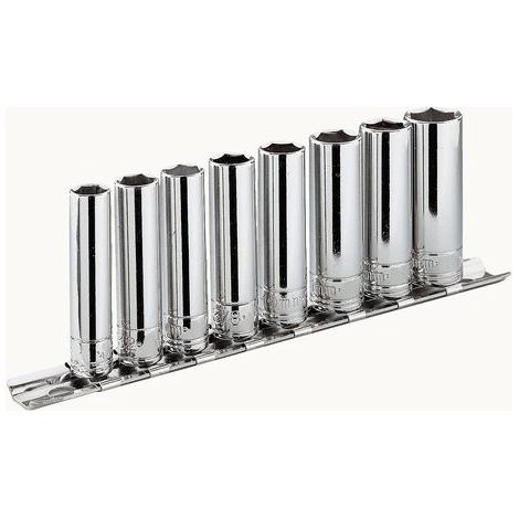 Facom – Coffret cliquet et douilles hexagonales 8 pièces – Taille d’écrou 3.2 à 9mm – Pour usage intensif – Compatible avec outils standards