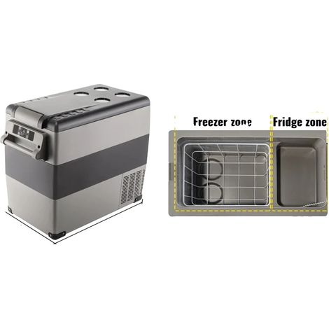 Réfrigérateur Mini Voiture, Refroidissement Portable, Options d'Alimentation Polyvalentes, 55L (1/2)