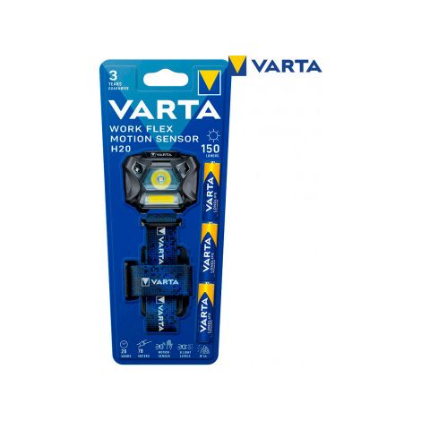 Linterna LED para la Cabeza Varta Work Flex H20 3 W 150 Lm Sensor de Movimiento