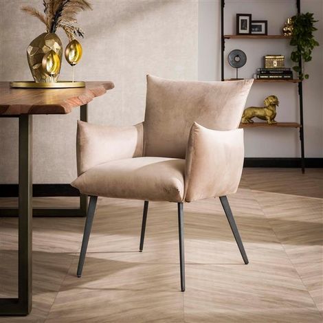 Industrial Velvet Armchair Cudle Champagne (1/4)