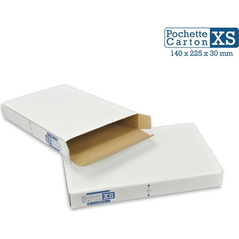 Lot de 10 Boîtes Pochettes Carton XS - hauteur 3cm - format 140x225 mm