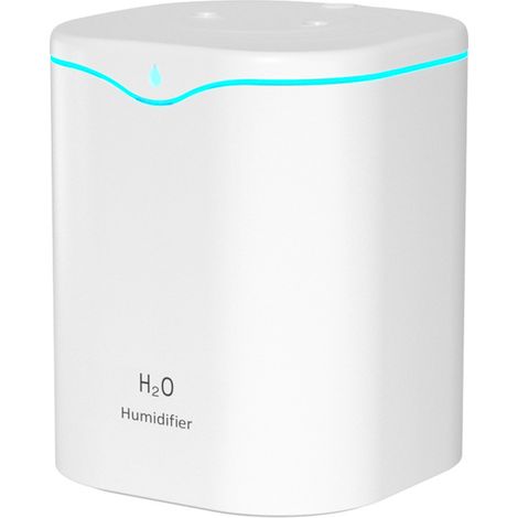 Humidificateur USB Double Branche Silencieux Grande Capacité Brume Fine Portable avec Veilleuse pour Chambre Bureau Blanc