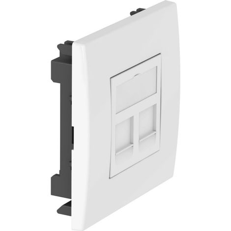 OBO Bettermann Einbaueinheit Datentechnik für 2 Anschlussmodule Typ C 84x84x59mm Polycarbonat reinweiß RAL 9010, 6119492 (1/3)