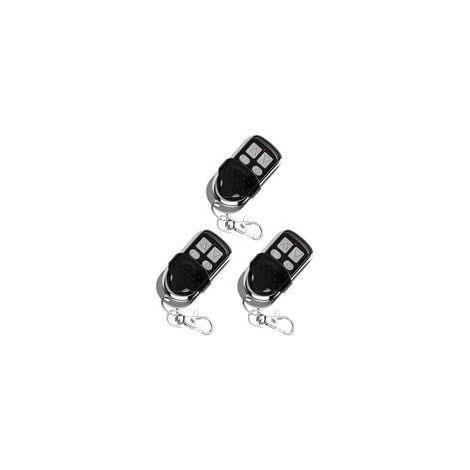 Télécommande Universelle 433MHz Lot de 3 Cloner Code Fixe Métal Alliage Zinc Robuste 4 Boutons pour Portail Garage Volet Roulant Alarme (1/5)