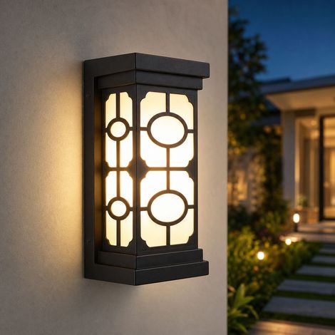 Applique murale extérieure LED IP65 étanche, boîtier ABS et diffuseur PC, lumière chaude/blanche/tricolore, 245x110x90mm (1/4)