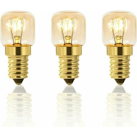 Lot de 3 Ampoule à Sel 25W E14 T22, Incandescence Blanc Chaud 2700K, Lampe de Sel, Fours Grill, 160LM, AC 230V, Four 25w 300° (1/4)