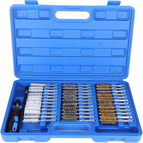 Set spazzole metalliche spirale 38PZ pulizia tubi cilindri 1/4'' attacco stelo (1/5)