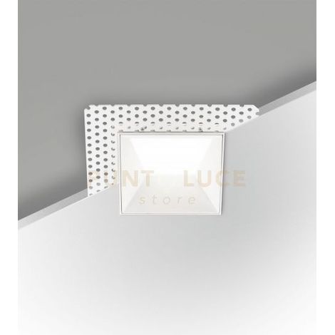 KRIS FARETTO INCASSO QUADRATO A RASO ASIMMETRICO BIANCO 3000K 930LM 8W DIMMERABILE