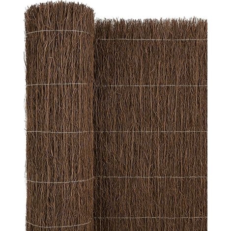 Cerramiento de Brezo Natural Alta Densidad 1800g/m² Ocultación 80% para Jardín, Terraza o Balcón, Cosido con Alambre Galvanizado 1x5m -