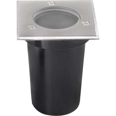 V-TAC VT-1127 Lampada segnapasso quadrata ad incasso portalampada interrata segnapassi calpestabile colore nero e acciaio GU10 IP67 - SKU 10375