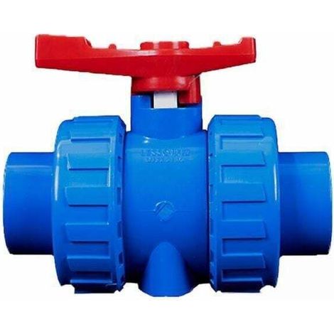 Vanne à boisseau sphérique 2 voies en PVC à souder au solvant (colle) et BSP (fileté) pour raccord de tuyau d'alimentation en eau, dn32 (40 mm) (1/4)