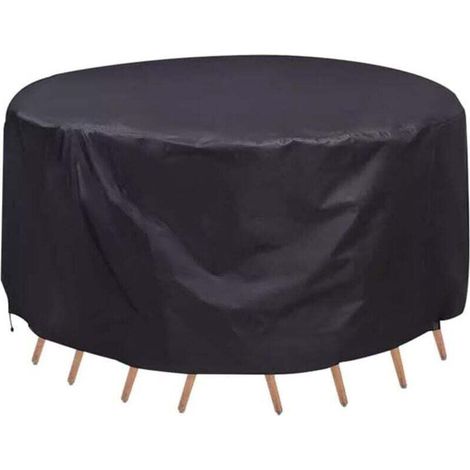 Round Garden Furniture Covers 185110CM - Waterproof and UV Resistant - for Outdoor and Patio - Black (1/4)