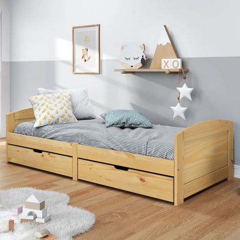 Tagesbett mit 2 Schubladen IRUN 90x200 cm Massivholz Kiefer (1/5)
