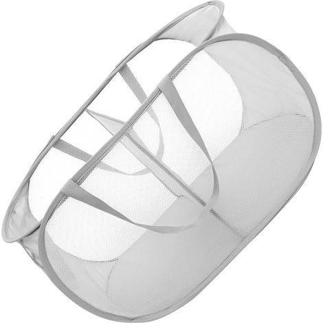 panier à linge pliable avec 2 compartiments en filet épais (1/5)