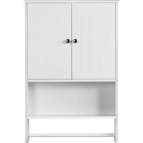 Homevive Armario de Pared para Baño Armario Blanco Almacenamiento con Puerta 48,5 x 14 x 73 cm