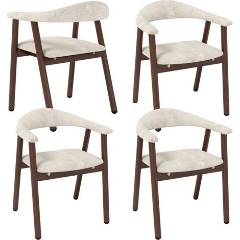 WAFTING Lot de 4 Chaises de Salle à Manger Modernes, Rembourrées avec Accoudoir, Tissu et Pieds Foncés (1/5)