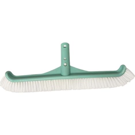 Paroi de piscine de 45,7 cm et brosse en aluminium robuste avec poils en nylon pour nettoyage de piscine, brosse verte à main pour bords et coins incurvés (1/5)