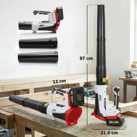 Souffleur de feuilles sans fil avec batterie 4000mAh et chargeur, 18V, léger et réglage à 6 vitesses. (1/5)
