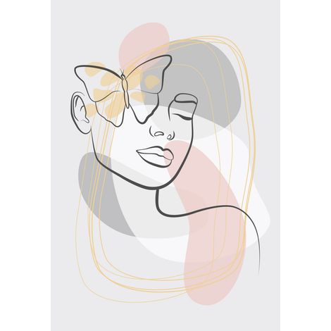 Papier peint panoramique - Femme Boho - 177 cm x 255 cm (1/2)