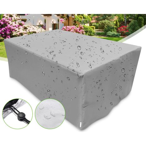 Housse Salon De Jardin, Oxford Housse De Protection De Jardin Imperméable Résistance Au Vent Anti-UV Bache Table De Jardin Housse Table De Jardin Rectangulaire Argent 10010085cm (1/5)
