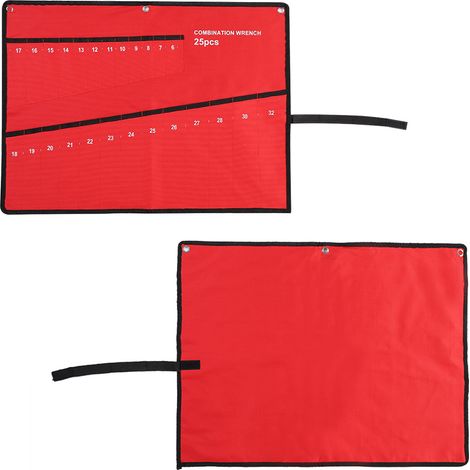 Sac de rangement à outils enroulable multipoches, porte-clés, pinces, clés, organisateur en toile (25 poches) (1/5)