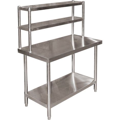 Table en Inox 120 cm à étagères: L'alliée hygiénique et pratique pour la gastronomie (1/2)