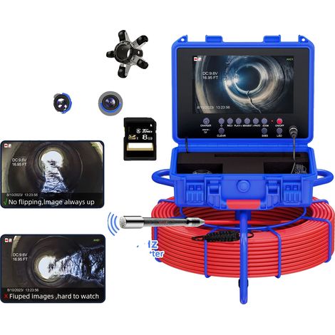 Telecamera per ispezione fognaria, sistema autolivellante, risoluzione 1080P, senza tracciamento, 30 m (1/2)