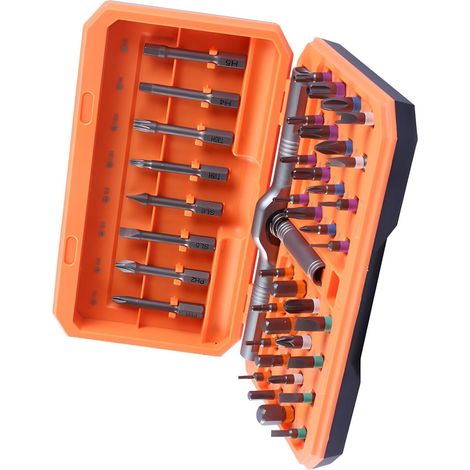 Lot de 42 tournevis professionnels avec poignée en aluminium et embouts en acier robuste pour projets de maison, équipement portable pour réparations (1/5)