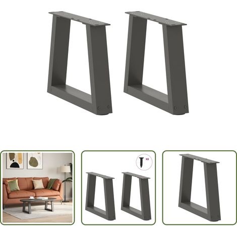 Couchtischbein Anthrazit -  Couchtischbeine V-Form 2 Stück Anthrazit 30x(30-31,3) cm Stahl