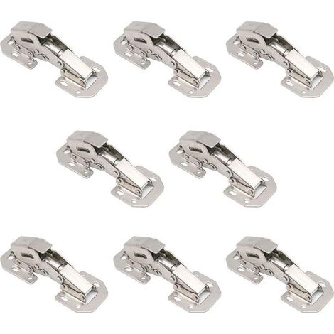 Lot De 8 Charnières De Porte D'armoire, Charnières À 90 Degrés À Recouvrement Complet Pour Cuisine, Montage En Surface (1/5)