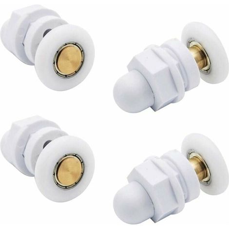 Roulettes De Douche Roue Pour Porte De Douche Roulettes Coulissantes Rouleaux De Porte De Douche En Laiton Cabine De Douche Roulette Porte Roue Poulies De Porte Accessoire Matériel Outil 4 Pcs (1/4)