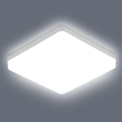 Comely – Plafonnier LED carré 36W 4050LM – Lumière blanche 6500K – IP44 étanche pour salle de bain – Acrylique moderne 23x23cm