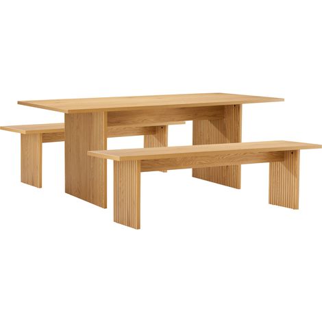 ALMA Set di tavolo e 2 panche in stile scandinavo da 180 cm (1/5)