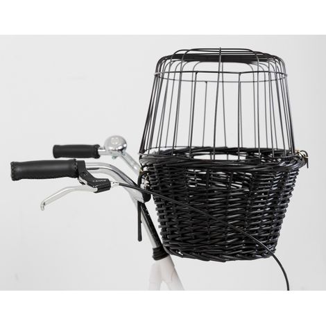 Panier avant pour vélo – Accessoires pour chien – Charge maximale 10 kg – Grille en métal plastifiée – Coussin en velours lavable – Trixie