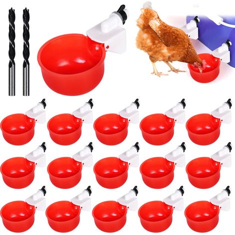 16 Abreuvoirs Automatiques pour Poules, Distributeur d'Eau pour Volailles, Abreuvoir de Volaille à Remplissage Automatique pour Poules, Canards, Oies, Oiseaux, installation facile sur seau et tuyau (1/5)