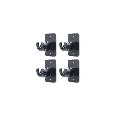 Lot de 4 fixations pour tringle à rideaux, adaptées aux tringles d'un diamètre de 40 mm ou moins, noires. (1/5)