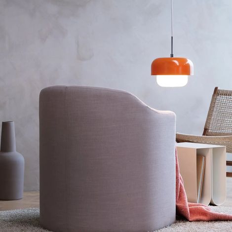 [GEBRAUCHT] B-Ware Dyberg Larsen Hängeleuchte Pendelleuchte Haipot Orange Glas Metall Wohnzimmer