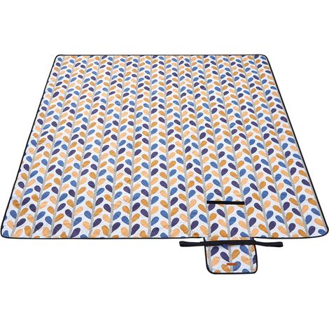 Couverture de Pique-Nique, 200 x 200 cm, Grand Tapis, pour Camping, Parc, Jardin, Plage, Hydrofuge, Lavable en Machine, Pliable, Motif Feuille (1/5)