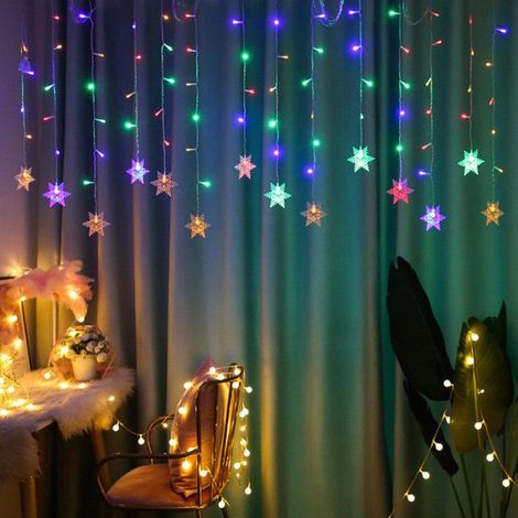 Rideau Lumineux LED - 4 m - Alimentation Secteur UE 220 V - Étanche - Pour Décoration Intérieure Extérieure - Noël Mariage Fêtes - 1 Pièce (1/4)