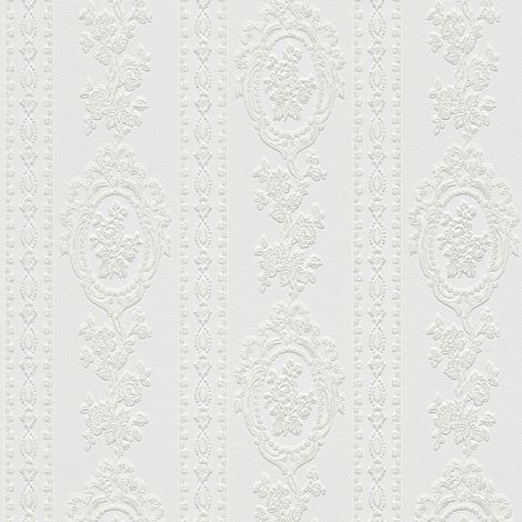 Papier peint vintage fleuri pour couloir Tapisserie à motif floral baroque pour salon Papier peint crème pour entrée (1/4)