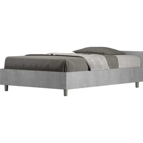 Letto 1 Piazza e Mezzo 120x190 cm Senza Rete Nuamo Cemento (1/5)