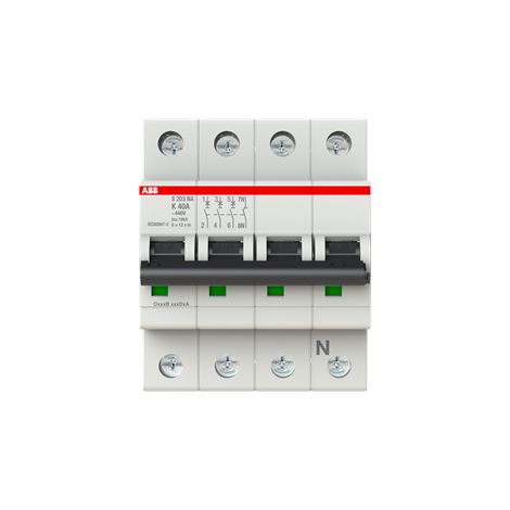 Interruttore Automatico Miniatura - S200 3P+N (Neutro a destra) K 40 6kA NA - ABB2CDS253103R0557