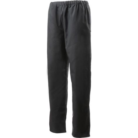 Pantalon de cuisine mixte ceinture élastiquée Robur Goyave Noir 3XL.
