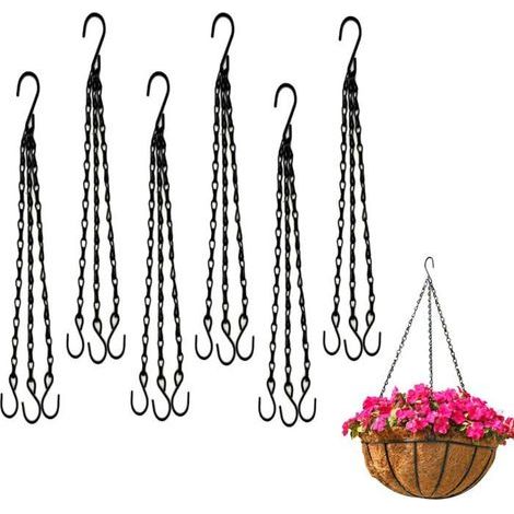 40cm Indoor Plant Macramé Hangers, Set of 6 with S-Hooks - Perfect for Hanging Various Accessories (1/4)