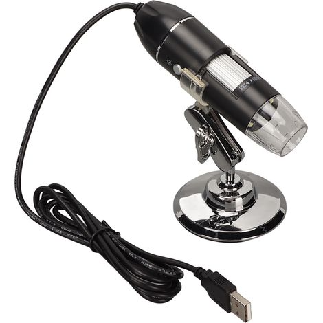 Microscope numérique 1600X HD, 8 LED, USB Type C, 2 en 1 (1/4)