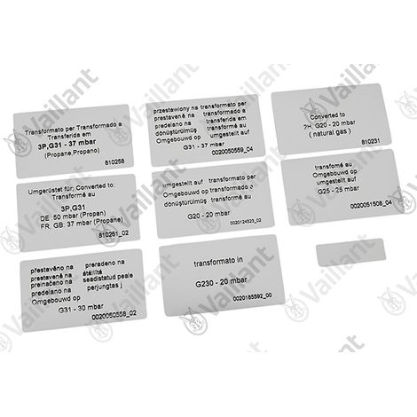 Kit de conversion pour gaz P/M/H, référence de la pièce détachée : 0020241657