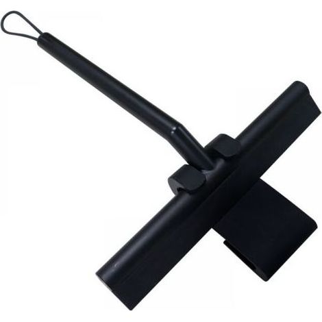 1pc 21cm Black Shower Scraper with Silicone Holder, Stainless Steel Core, Suitable for Bathroom, Glass, Shower Door, Car Window (1/4)