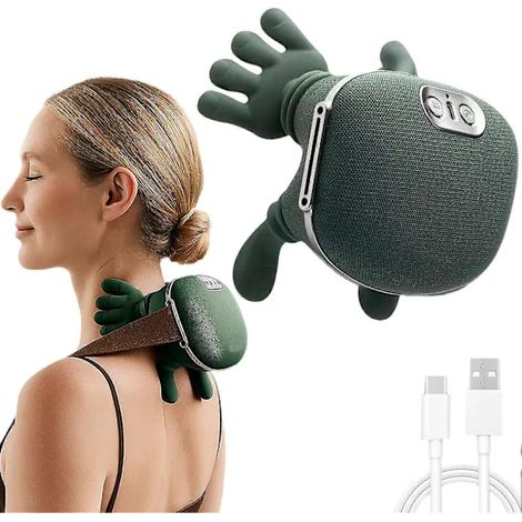 Appareil de massage chauffant bionique pour les épaules et la nuque, masseur Shiatsu pour soulager la douleur, coussin de massage électrique à pétrissage profond-AquaForge