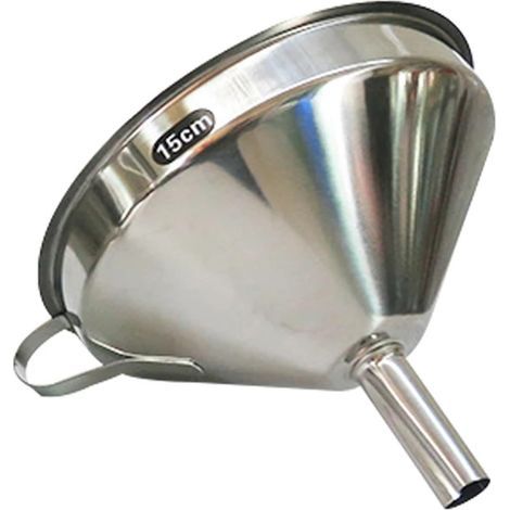 Imbuto conico in acciaio inox per versare olio, vino liquido e utensili da cucina. (1/5)