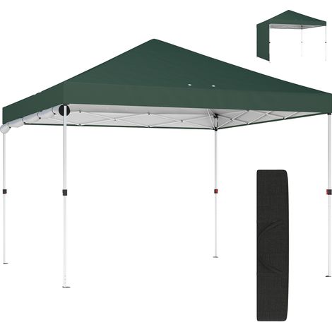 Tente pliante pop-up 3x3m avec paroi latérale, protection UPF50+, hauteur réglable, ouverture centrale, sac de transport, verte (1/5)